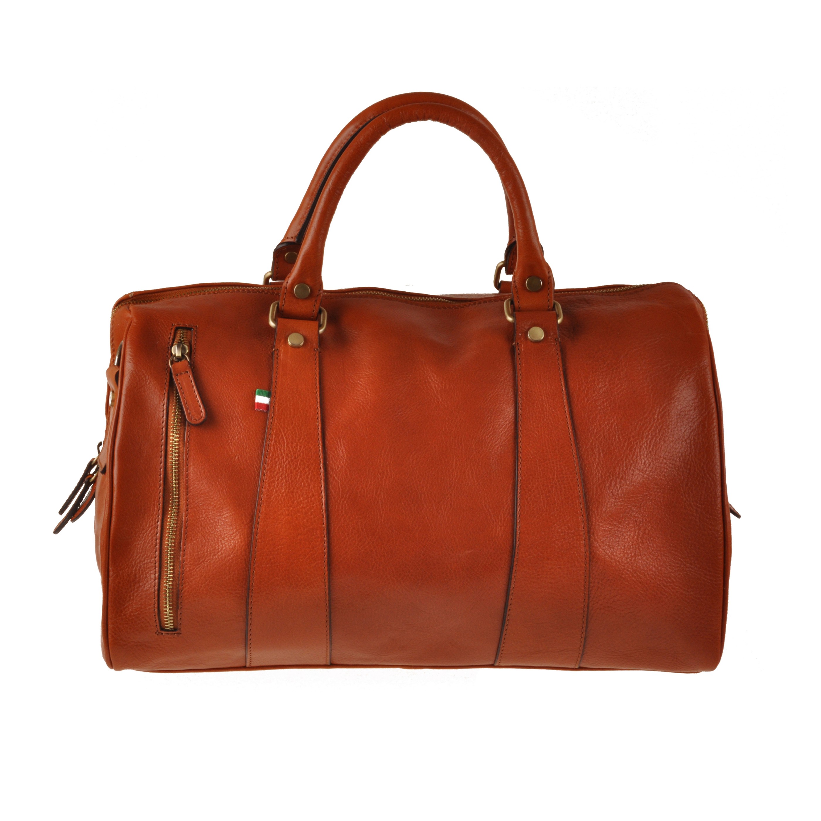 Leather travel Bag Michelangelo cognac Ponte Vecchio by